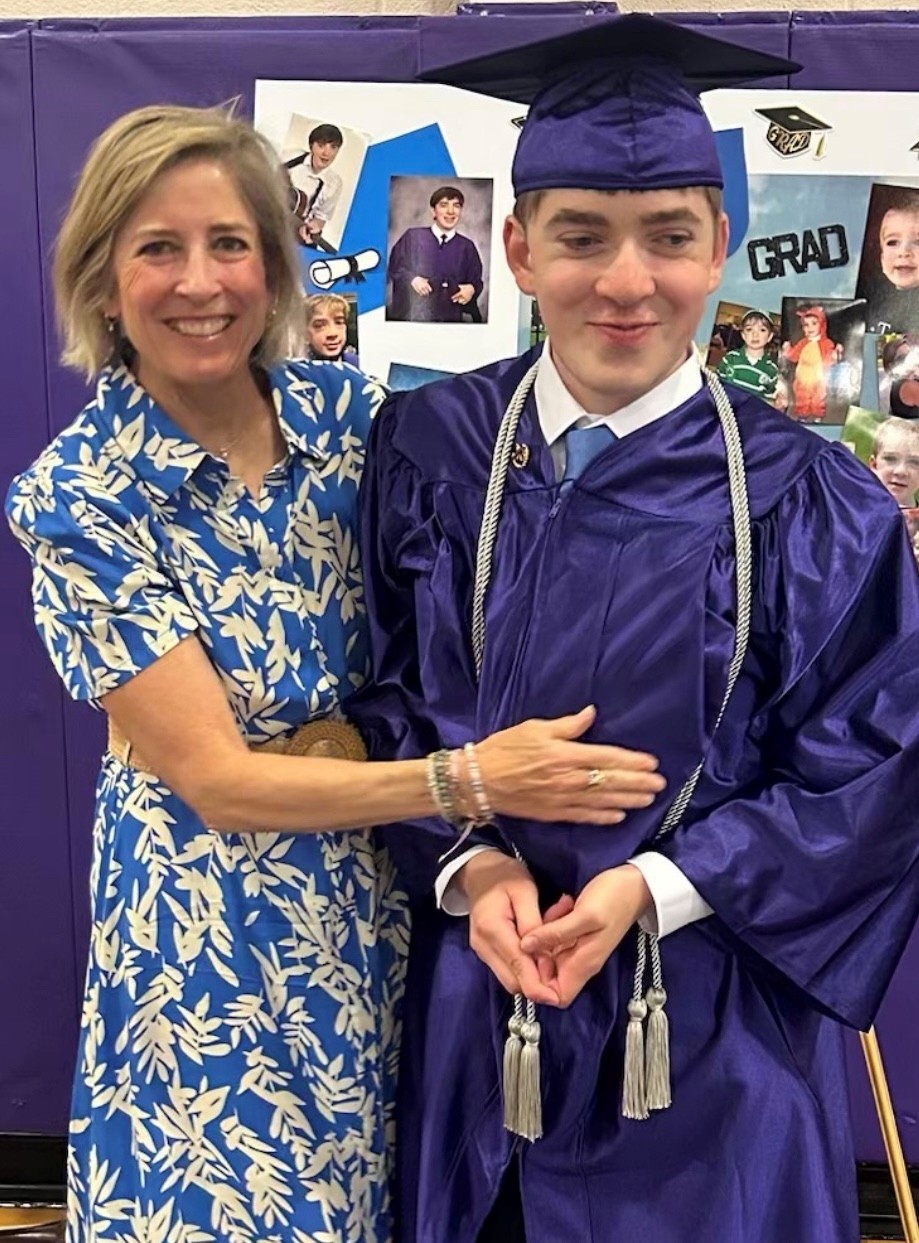 Kathy with her son graduating