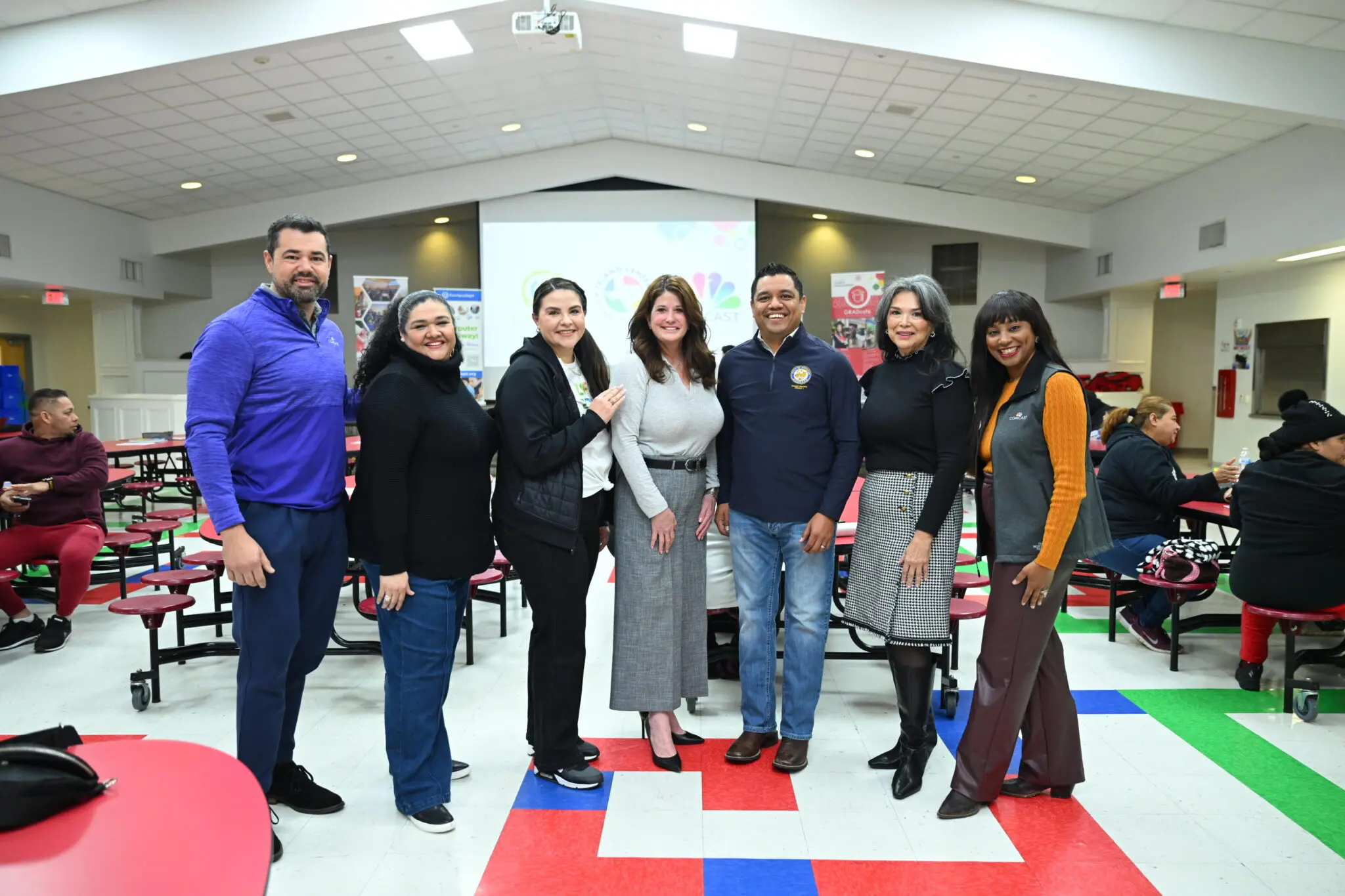 Group photo at the free laptop and Internet giveaway 