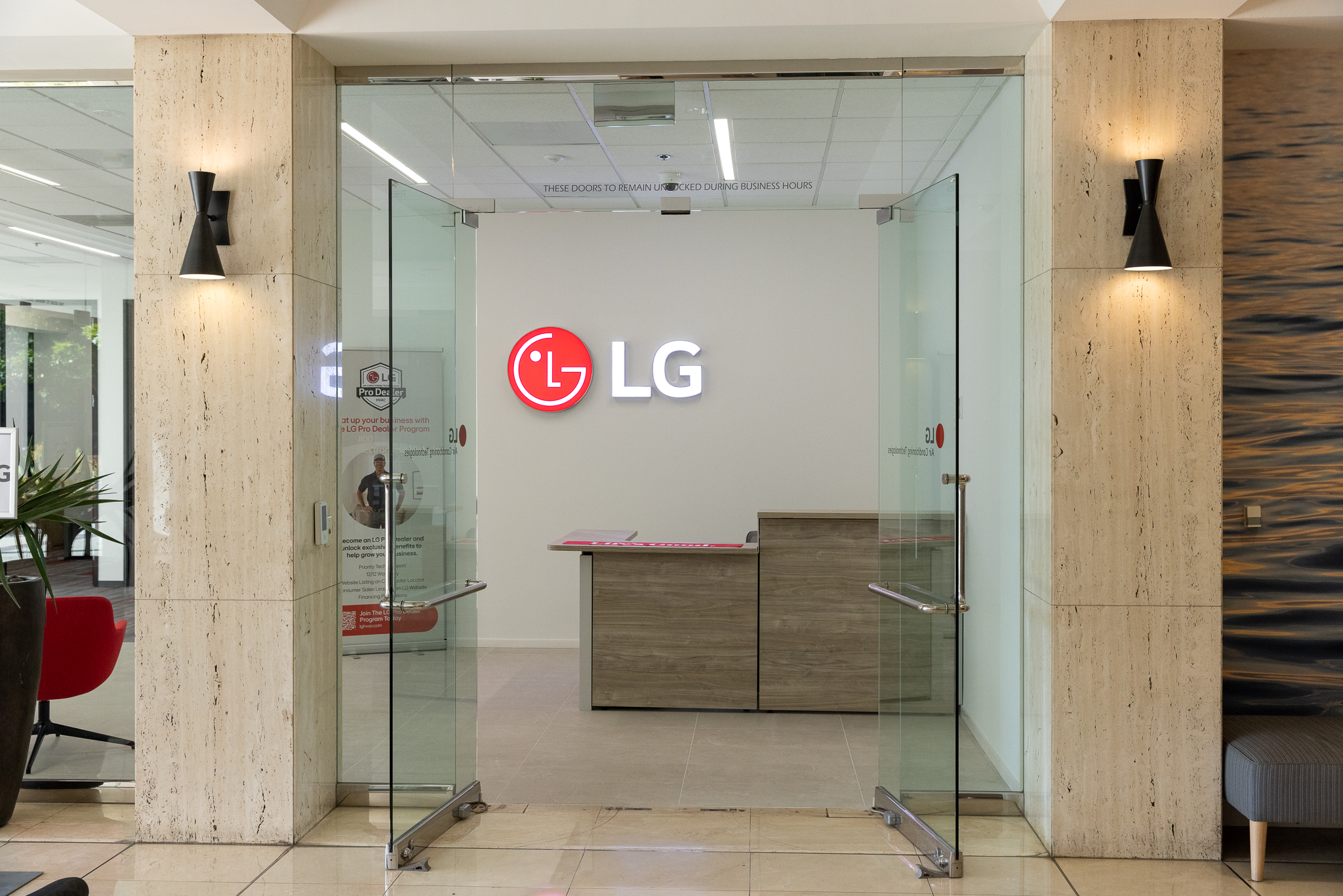 LG office with doors open