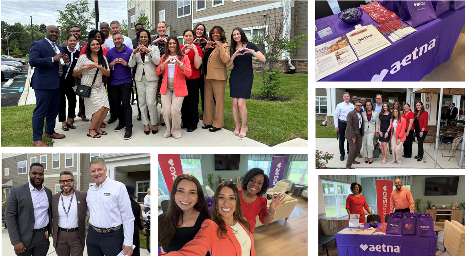 collage of photos of the opening of Mews at St. Mary in Williamstown, NJ,