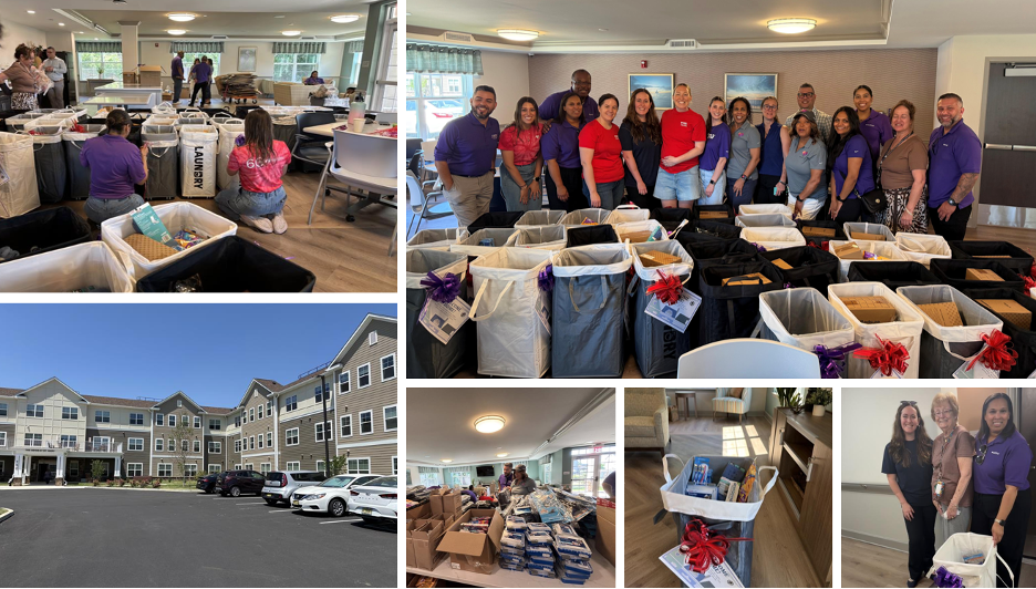collage of photos of the opening of Mews at St. Mary in Williamstown, NJ,