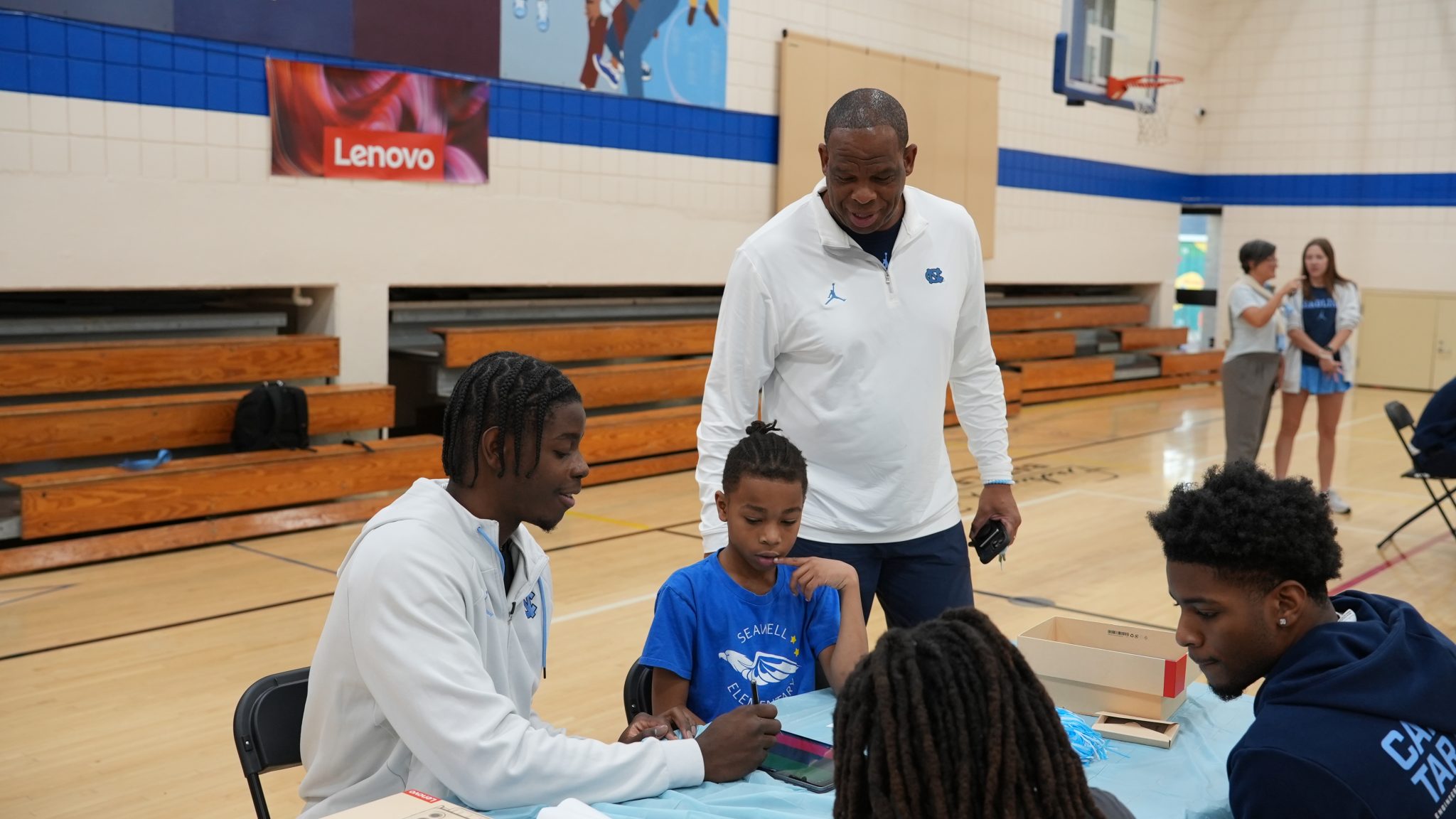 Students working together on their design ideas