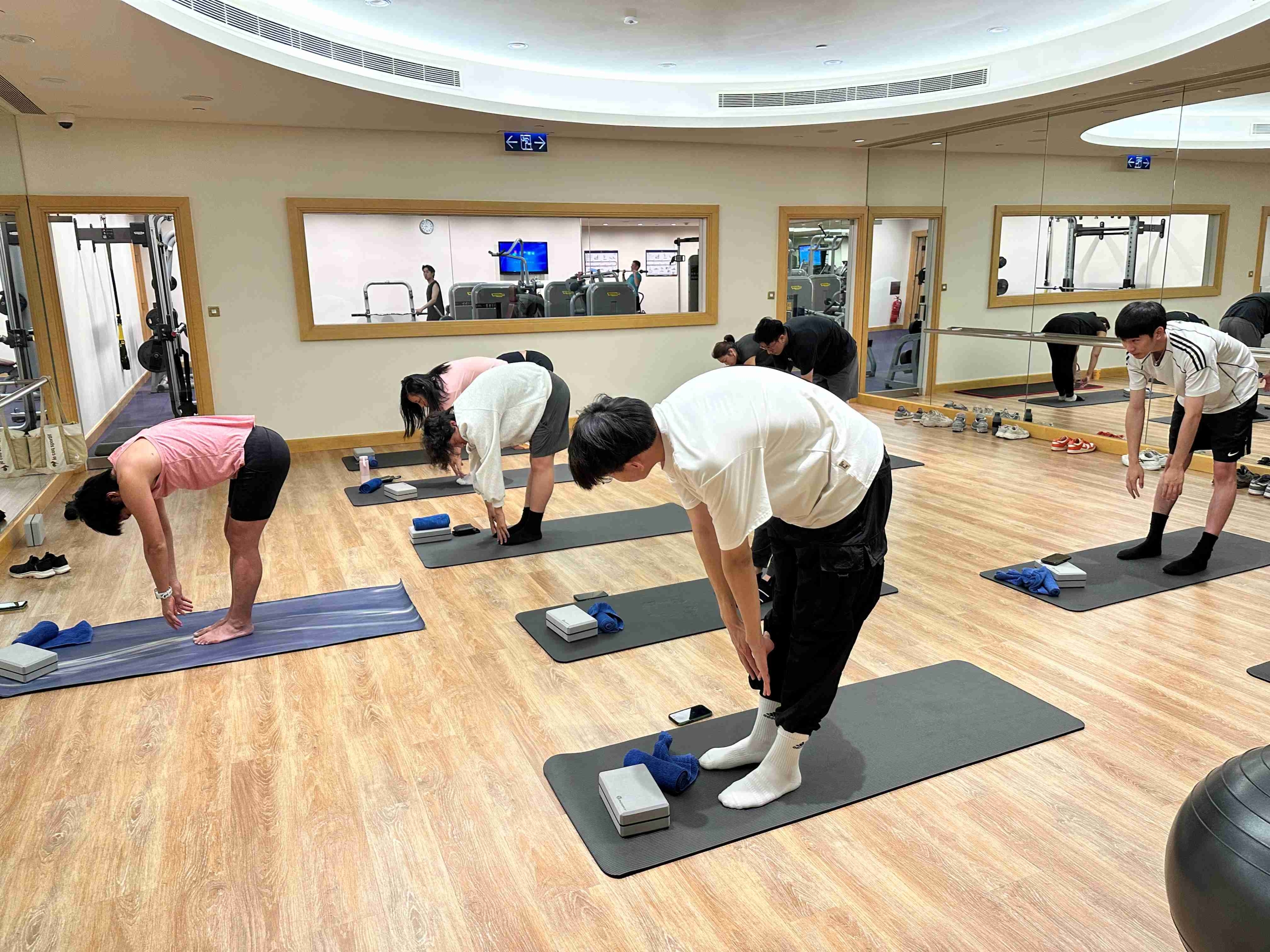 people exercising together