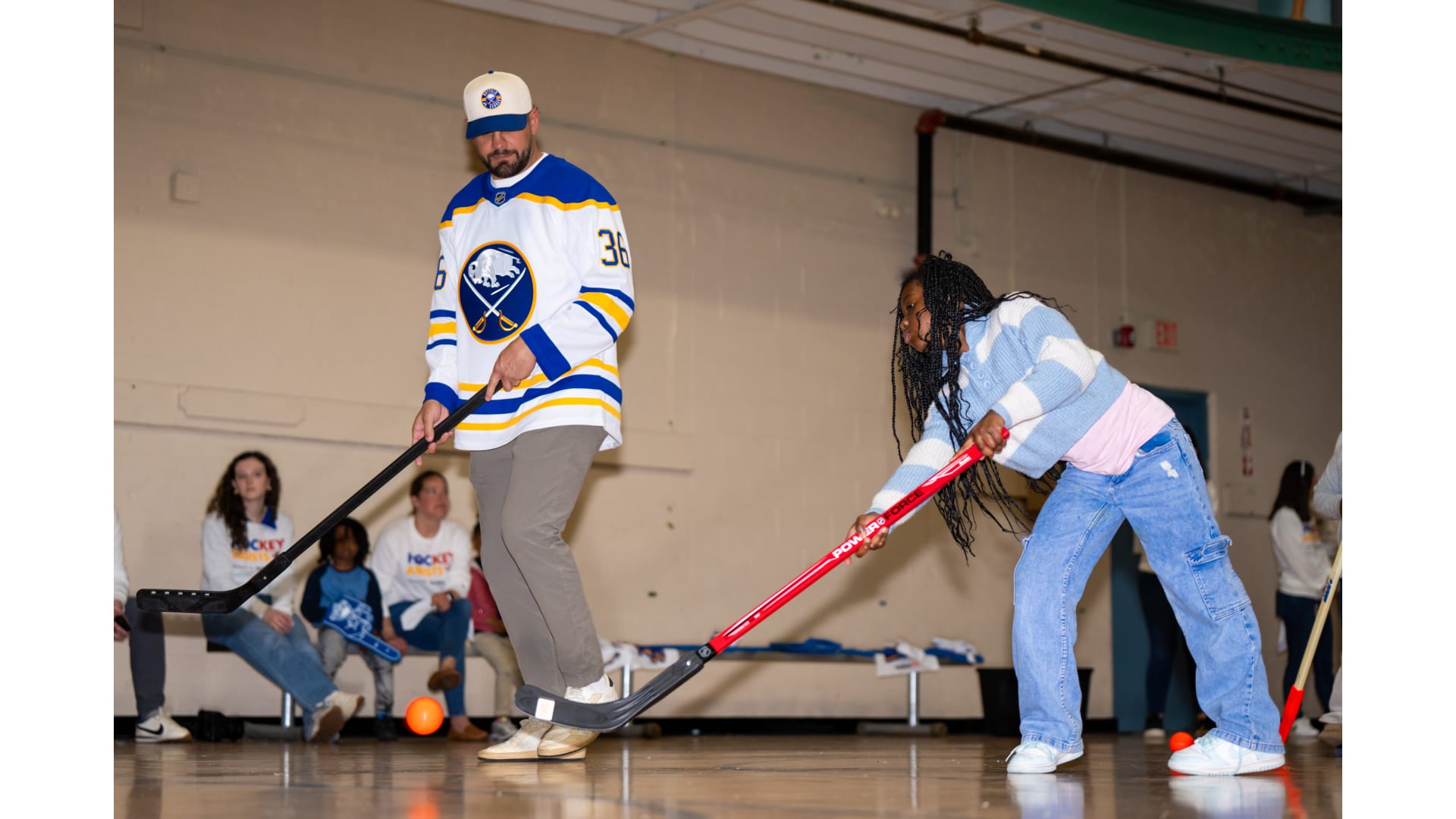 Playing hockey indoors