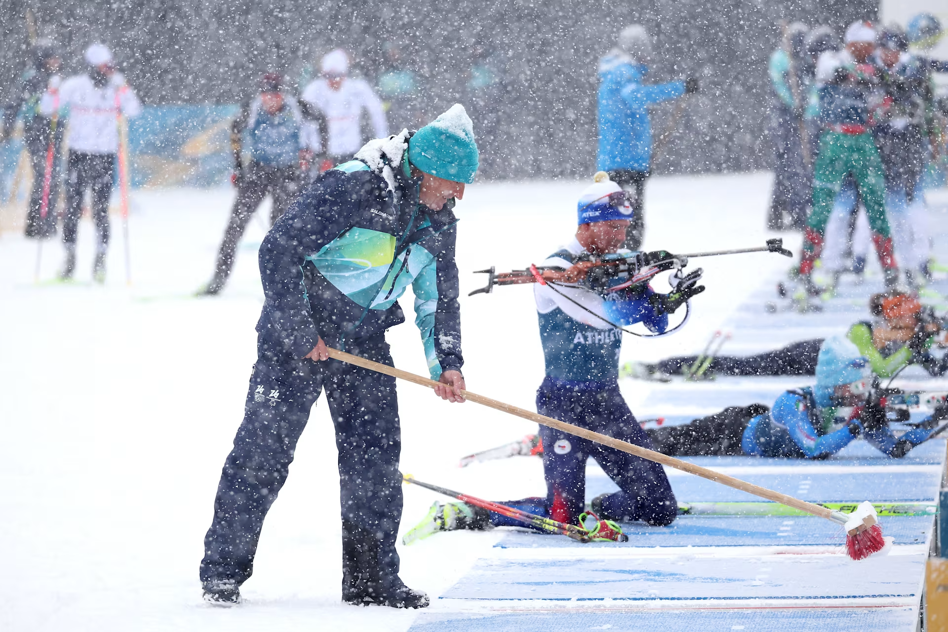 Athletes in the snow