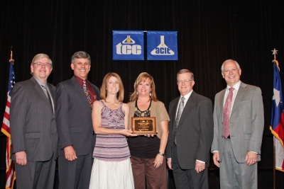 Pictured are: Bobby Laughlin, TCC Occupational Safety Chair, Fred Jennings, TXO Plant Protection manager; Michelle Holyfield, TXO Responsible Care coordinator; D’Aun Goss, TXO HSE technician; David Crouch, TXO Chemicals Division superintendent; and Mark Bogle, VP and GM of Texas Operations.