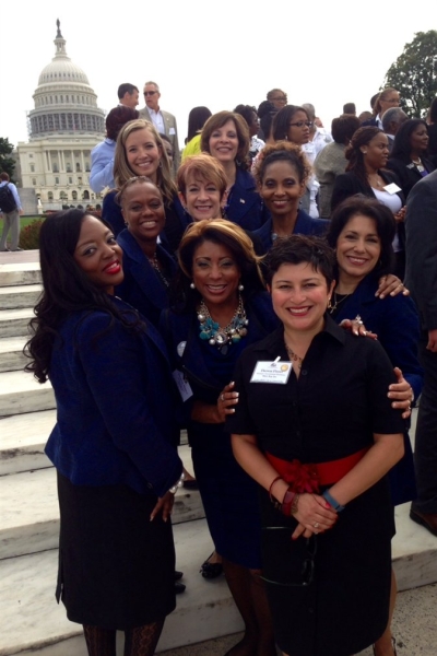 Mary Kay Independent Sales Directors Kim Meyers, Stacey Nelson, Bethany Benenati, Kirk Gillespie, Anna Sempeles, J.L. Bolton, Lisa Caltabiano and Dwauna Maura on Capitol Hill with Mary Kay Public Affairs Manager, Theresa Flores