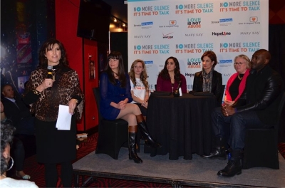 Mary Kay Director of Marketing, Jill Wedding hosted parents and young people during “It’s Time to Talk Day.” During the National Day of Awareness, Mary Kay hosted two talk-a-thon events in New York City to help open the lines of communication between teens and adults. Panelists included (from left to right) Break the Cycle's Deputy Director Cristina Escobar, dating abuse survivor Danielle H. age 21, Mary Kay Cause Champion and Olympic Gold Medalist Jorydn Weiber, her mother Rita Weiber, co-founder of the One Love Foundation Sharon Love and actor, producer and Verizon’s Potential of Us Influencer Morris Chestnut.