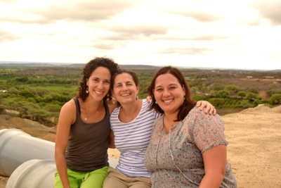 Andreina Febres, Alexis Limberakis and Karem Delgado in March 2015 during a visit to the communities in Tambogrande