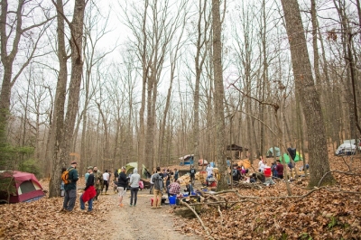 Students attending SHiFT Tennessee set up camp for the week at Bays Mountain Park & Planetarium in Kingsport, Tenn.