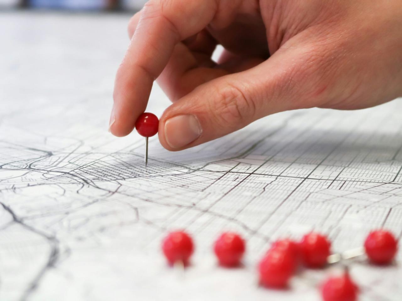 dots on a map