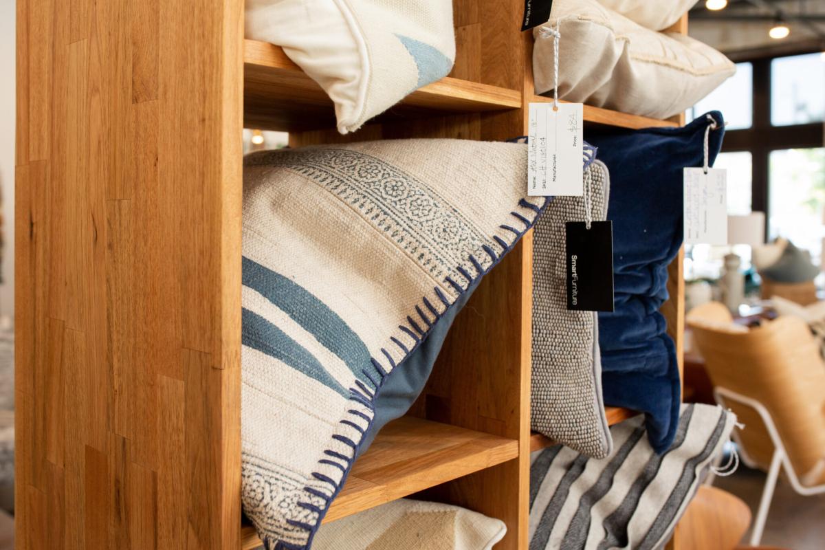 pillows in retail store