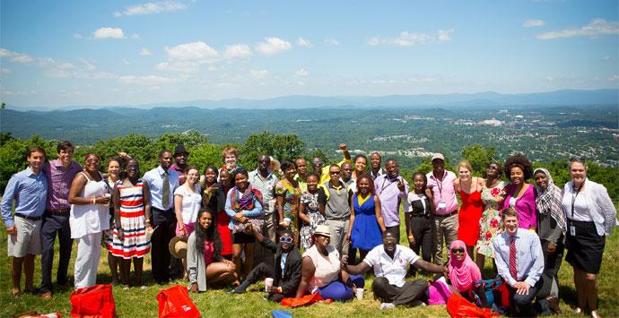 Fellows from the Young African Leaders Initiative joined AECOM's Diane Dale at the naturalization ceremony at Monticello, Thomas Jefferson's home in Virginia.