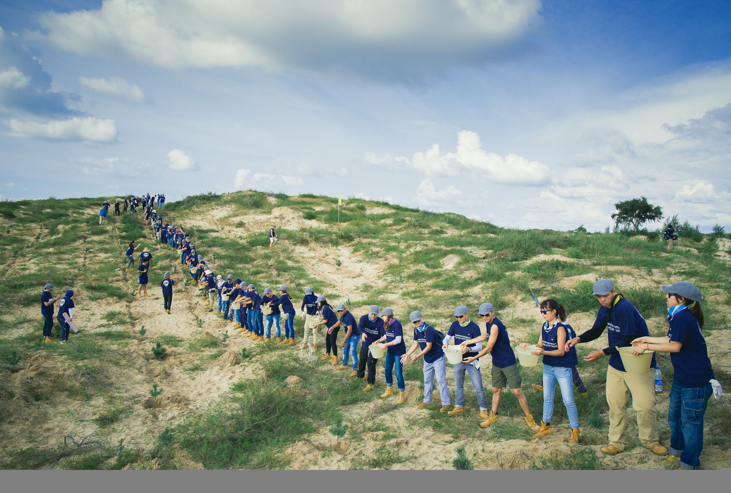 Timberland was recognized as the “Gold” Stevie Award winner at the 14th Annual American Business Awards on June 20, in the Corporate Responsibility Program of the Year category. For Timberland, 2015 marked the culmination of two important milestones: planting its two-millionth tree in Northern China’s Horqin Desert, and planting its five-millionth tree in Haiti. Timberland has planted more than 8.7 million trees globally, with a goal of reaching 10 million trees planted by 2020. Above, Timberland employees and partners plant seedlings in China’s Horqin Desert.